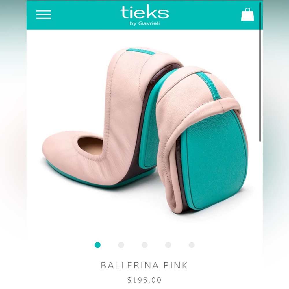 Tieks Ballerina Pink Ballet Flats - size 8 with matching Tarrago shoe cream